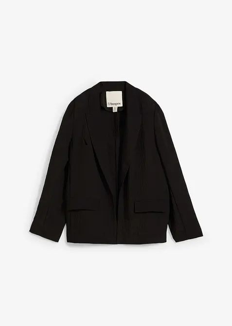 Blazer in misto viscosa crinkle strutturato, bonprix