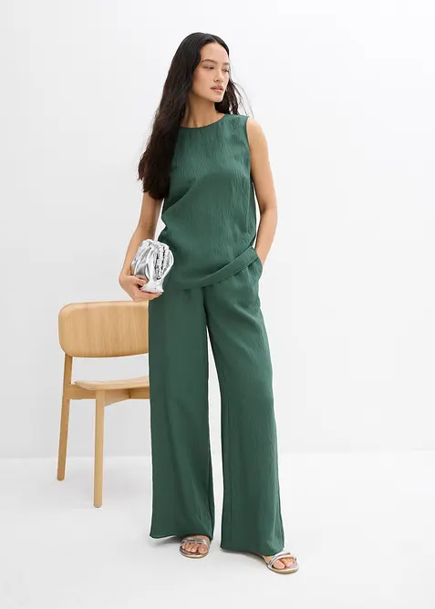 Top in misto viscosa crinkle, bonprix