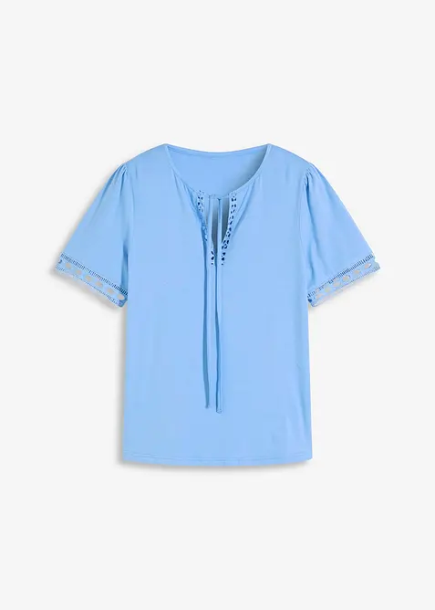 Maglia lunga con bordi in pizzo, bonprix