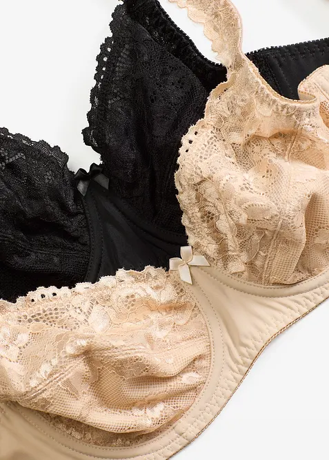 Reggiseno con ferretto e pizzo delicato (pacco da 2), bonprix