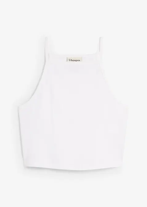 Top a coste in puro cotone biologico, bonprix