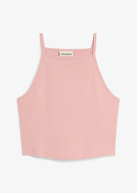 Top a coste in puro cotone biologico, bonprix