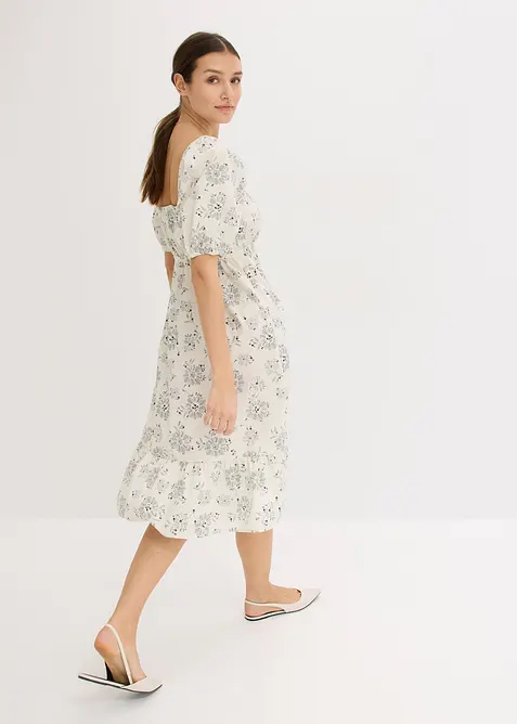 Abito midi con maniche a sbuffo, bonprix