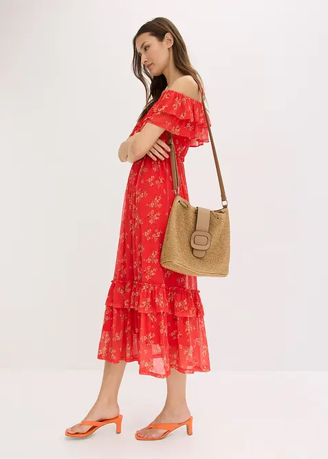 Abito di jersey e mesh, bonprix