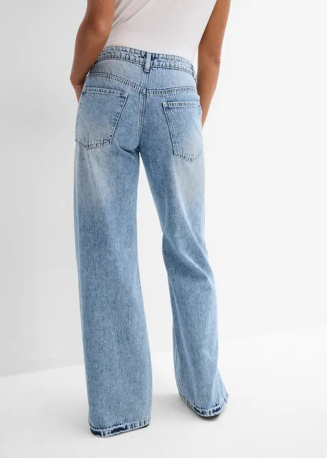 Jeans straight, vita media, bonprix