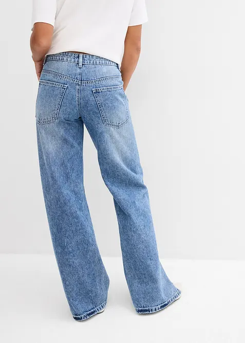 Jeans straight, vita media, bonprix