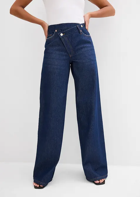 Jeans wide leg, vita media, bonprix