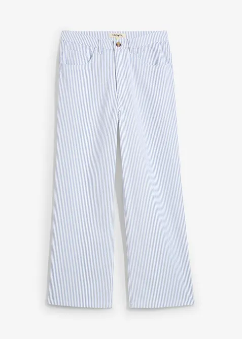 Jeans wide leg cropped, vita alta, bonprix