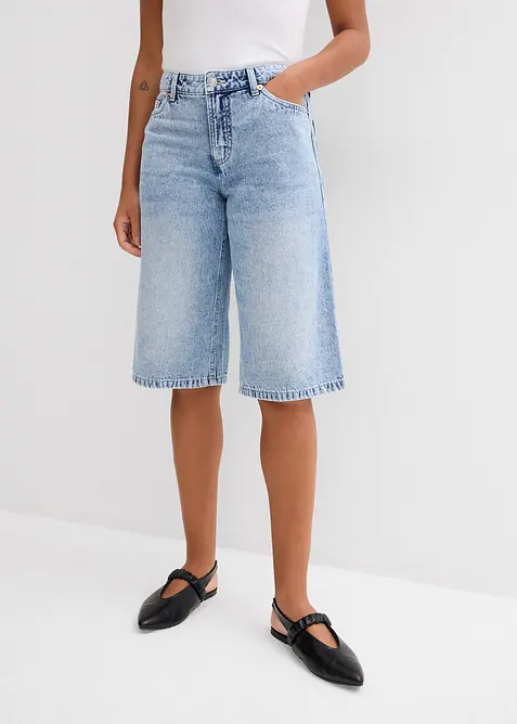 Bermuda in jeans, vita media, bonprix