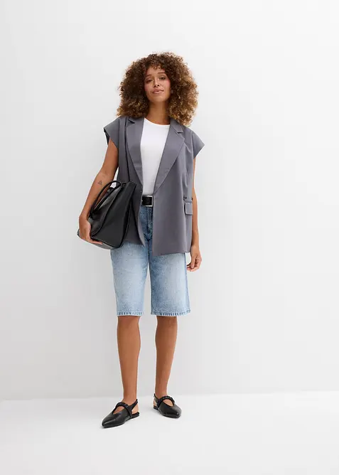 Bermuda in jeans, vita media, bonprix