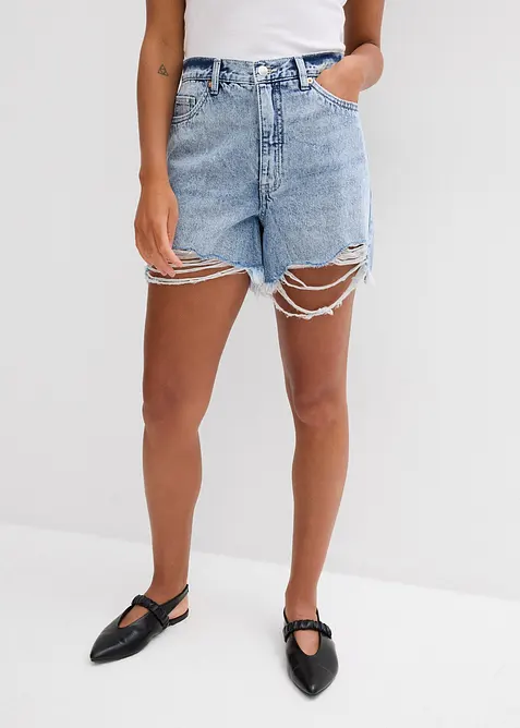 Shorts di jeans, vita alta, bonprix