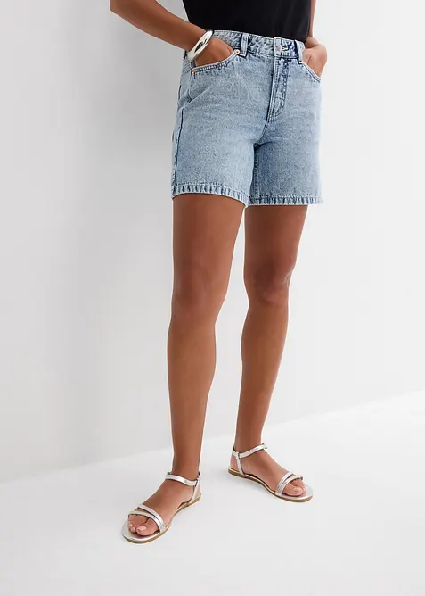 Bermuda in jeans, vita media, bonprix