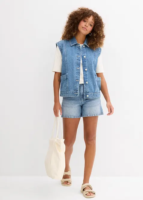 Shorts di jeans, vita alta, bonprix