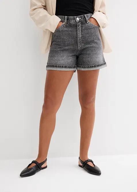 Shorts di jeans, vita alta, bonprix