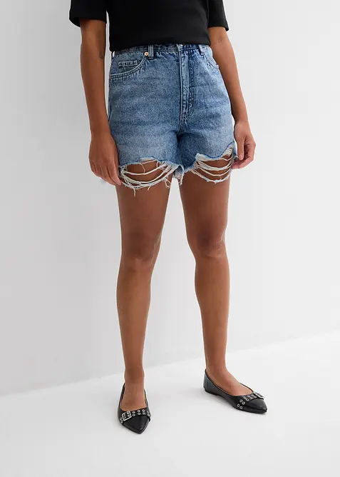 Shorts di jeans, vita alta, bonprix
