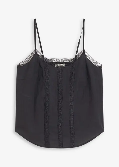 Top in puro cotone con ricamo traforato, bonprix