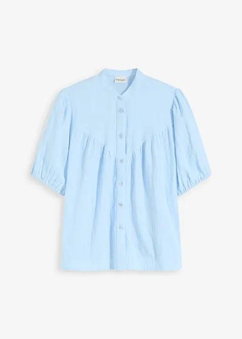 Blusa a maniche corte in mussola, bonprix