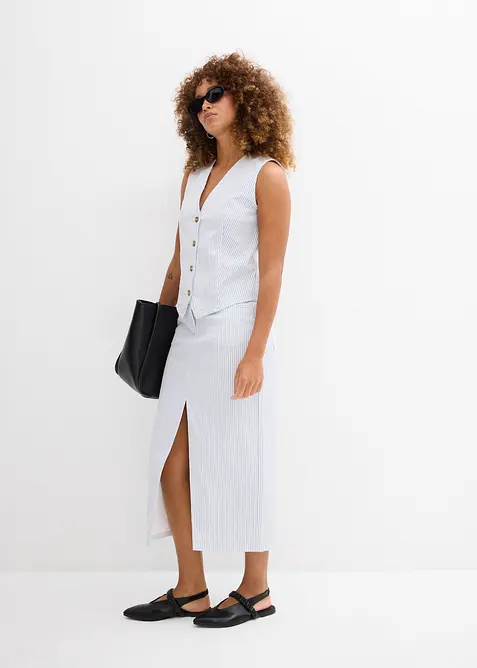 Gilet in jeans a righe, bonprix