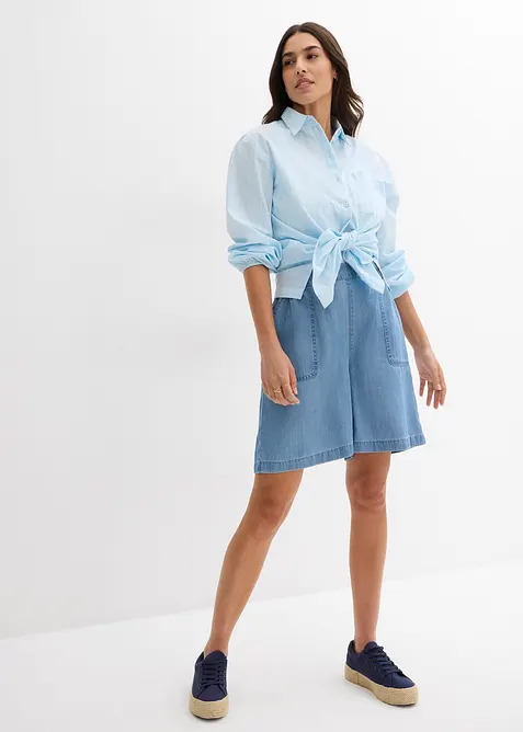 Shorts elasticizzati in vita in fresco misto lino, bonprix