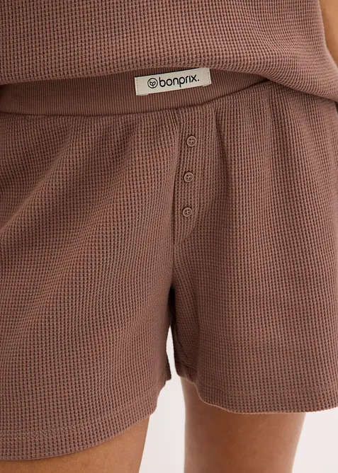 Tuta da casa oversize in jersey alveolare con pantaloncini, bonprix