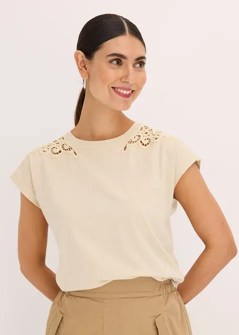 Maglia con dettagli in pizzo, bonprix