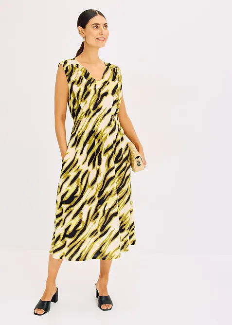 Abito di jersey con lavorazione smock, bonprix