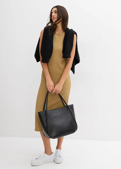 Abito in jersey di crêpe stropicciato, bonprix