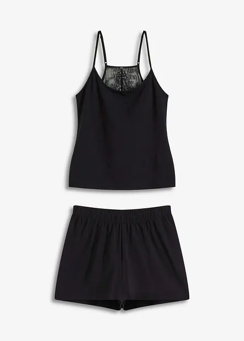 Pigiama estivo con pizzo sulla schiena, bonprix