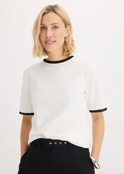 Maglia con bordo in pizzo, bonprix