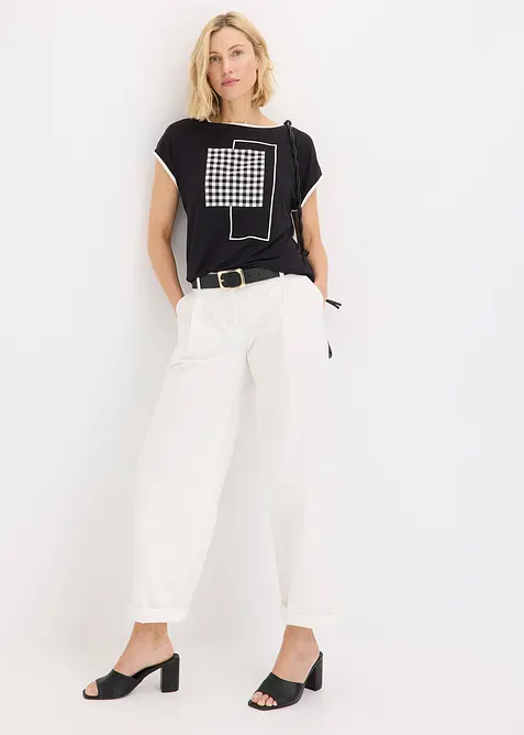 Maglia con stampa e bordi a contrasto, bonprix