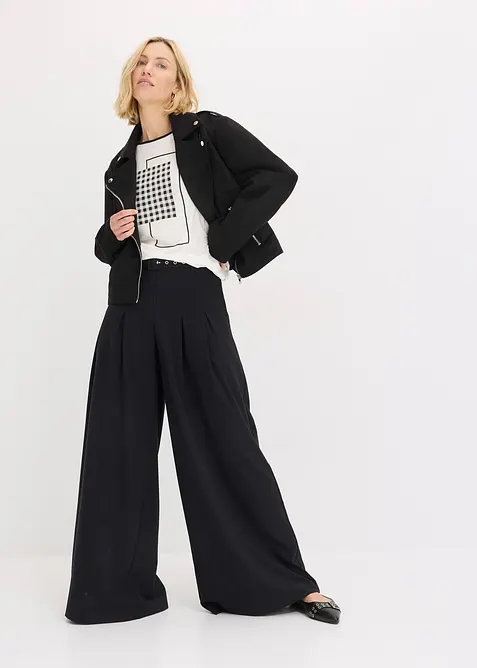 Maglia con stampa e bordi a contrasto, bonprix