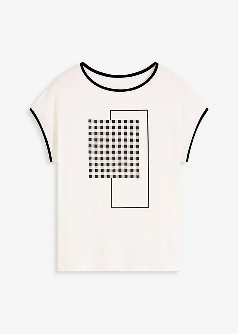 Maglia con stampa e bordi a contrasto, bonprix