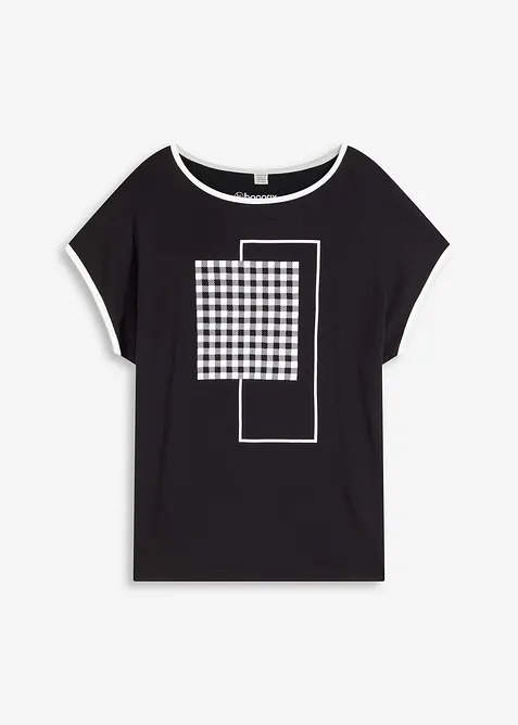 Maglia con stampa e bordi a contrasto, bonprix