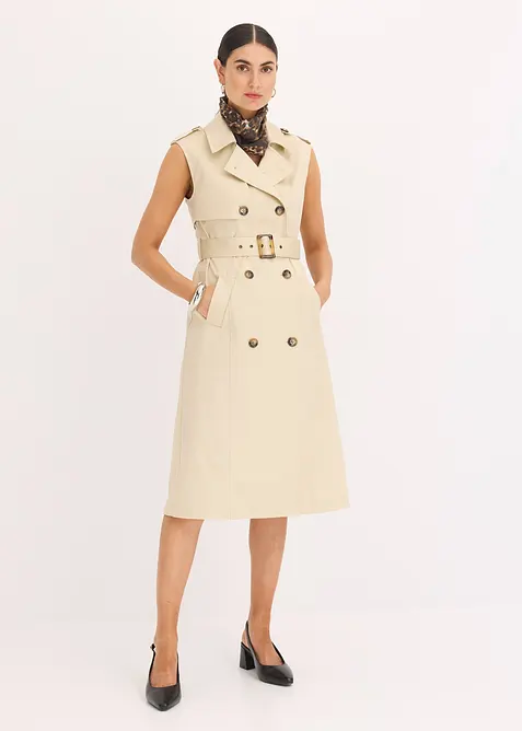 Abito stile trench con cintura, bonprix