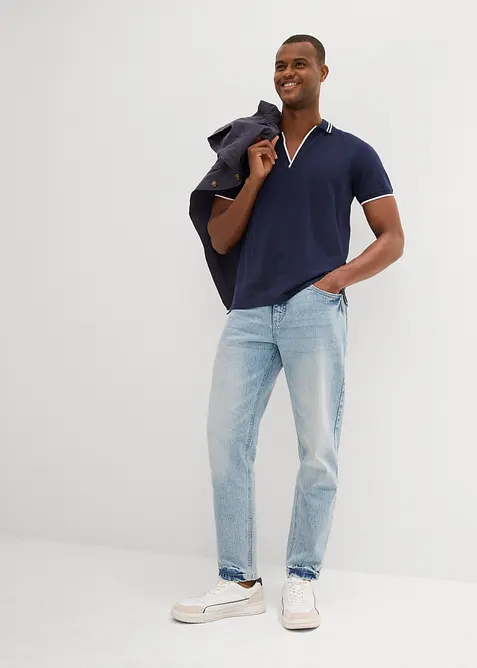 Polo in piquet con scollo a V, bonprix