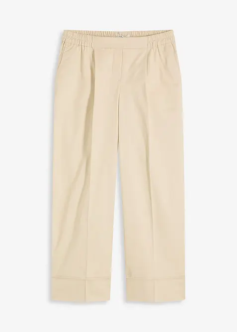 Pantaloni con pinces in cotone elasticizzato, bonprix