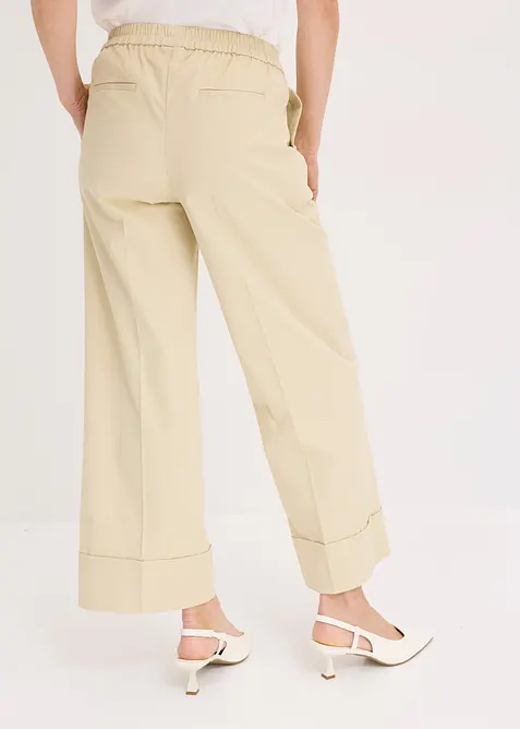 Pantaloni con pinces in cotone elasticizzato, bonprix