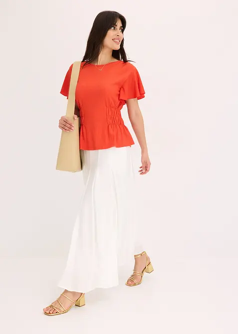 Maglia in  jersey crêpe con dettagli smock, bonprix