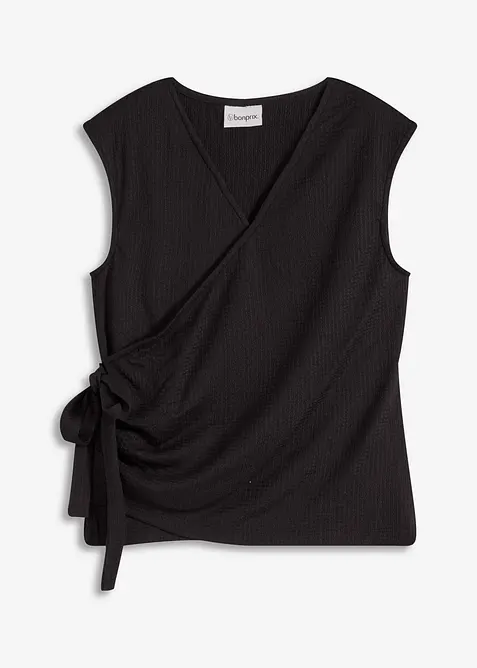 Maglia in jersey cr&ecirc;pe con effetto a portafoglio, bonprix