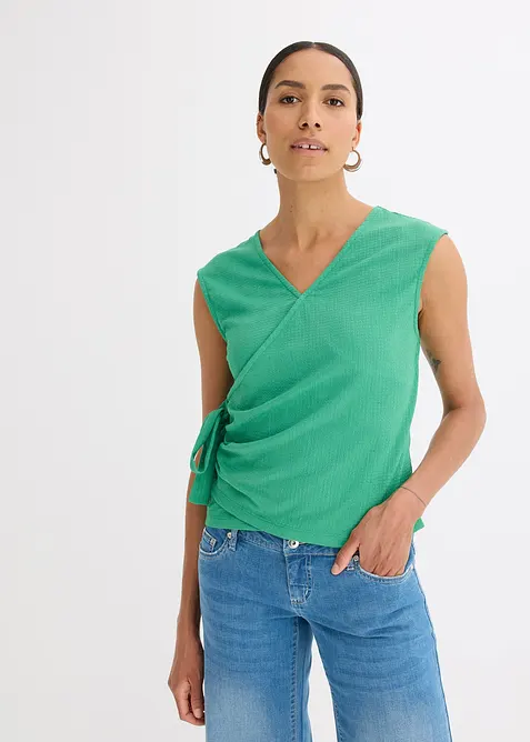 Maglia in jersey crêpe con effetto a portafoglio, bonprix