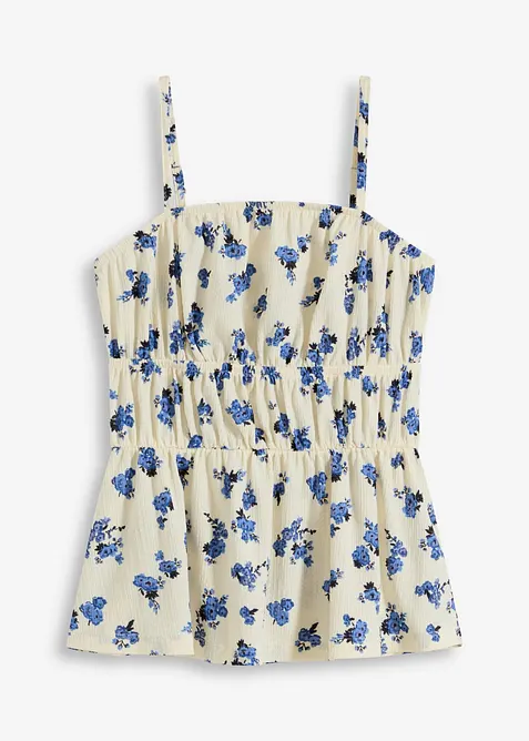 Top con spalline sottili in crêpe operato, bonprix