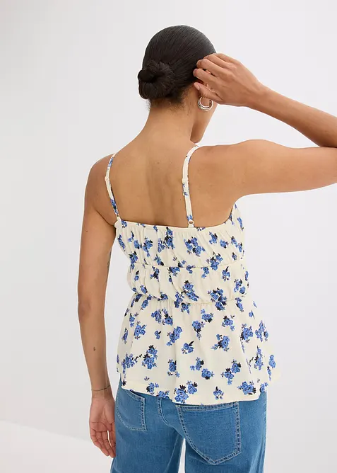 Top con spalline sottili in crêpe operato, bonprix