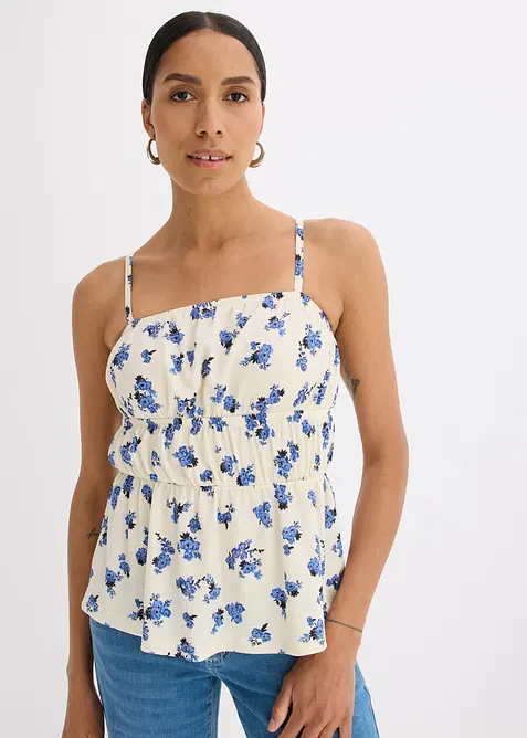 Top con spalline sottili in crêpe operato, bonprix