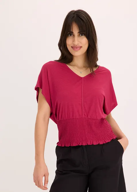 Maglia con fondo smock, bonprix