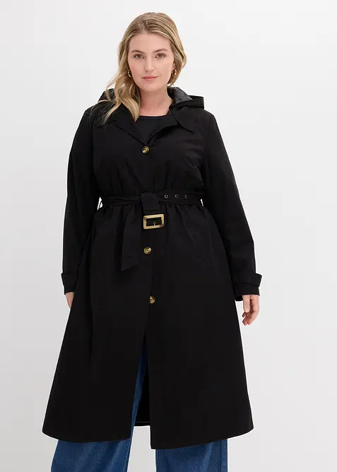 Cappotto stile trench con cappuccio staccabile, bonprix