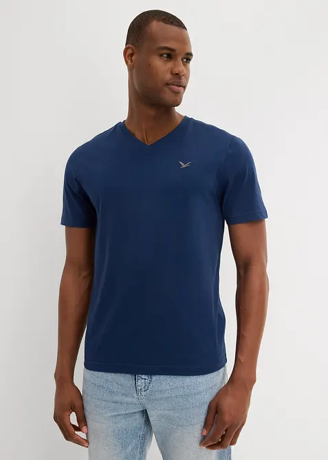 T-shirt con scollo a V in puro cotone biologico (pacco da 2), bonprix