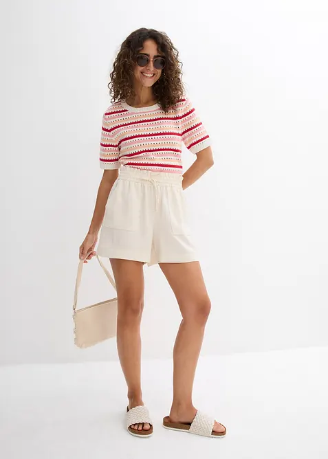 Shorts paper bag in misto lyocell fluente, bonprix