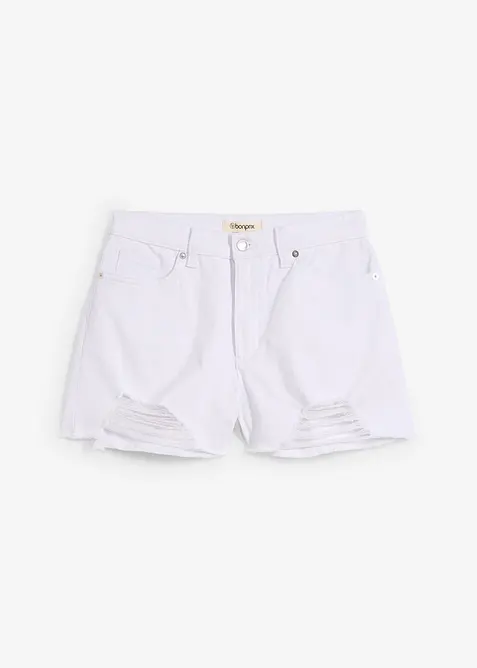 Shorts a vita alta in twill, bonprix