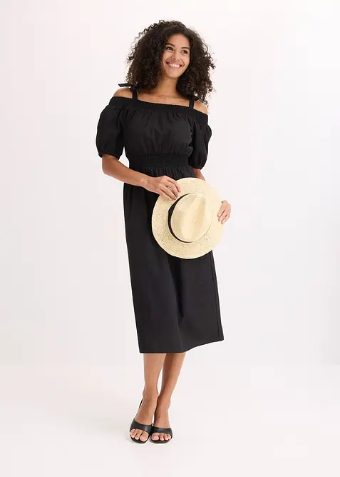 Abito con spalle scoperte in puro cotone biologico, bonprix