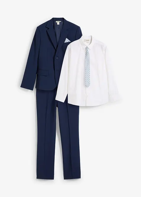 Completo (4 pezzi) giacca, pantaloni, camicia, cravatta, bonprix